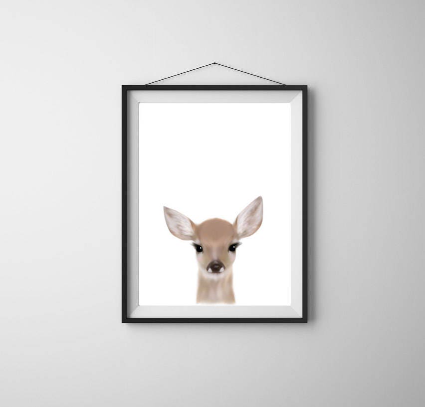 Deer Wall Art Nursery Printable Wall Art Baby Animal Prints Etsy