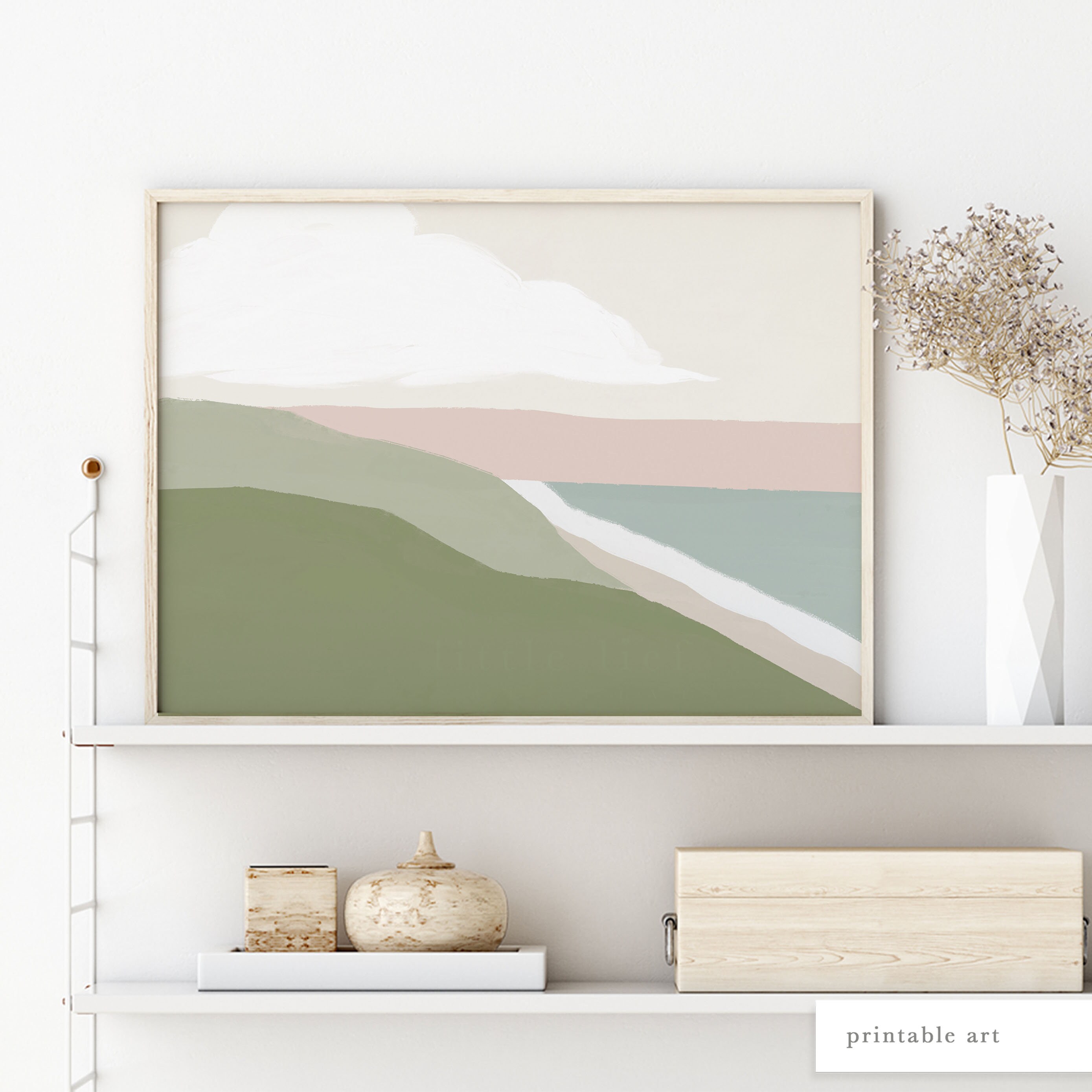 Pink Landscape Art Print Abstract Landscape Wall Art Etsy