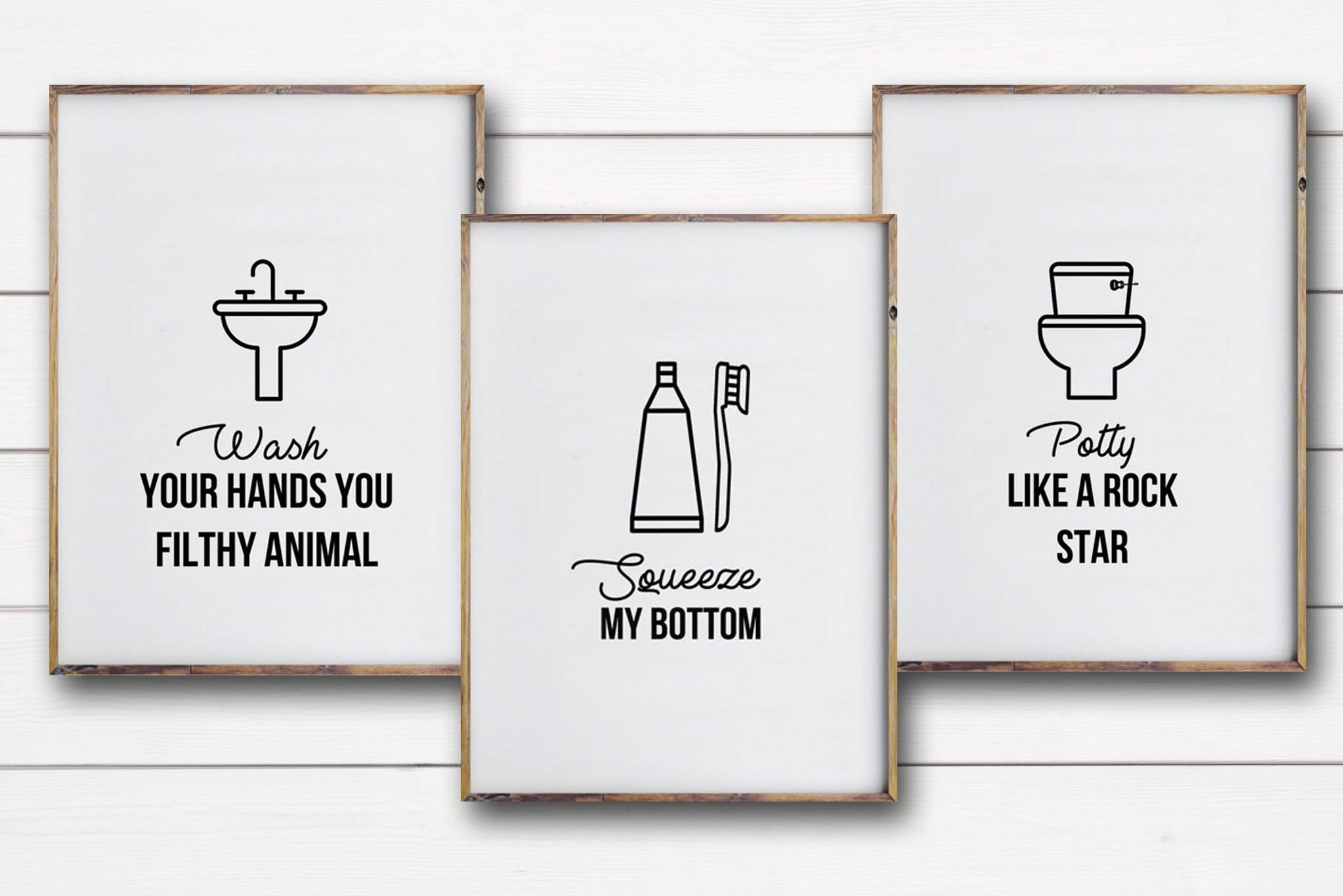 Funny Bathroom Art PRINTABLE Art Funny Art Bathroom Art Etsy
