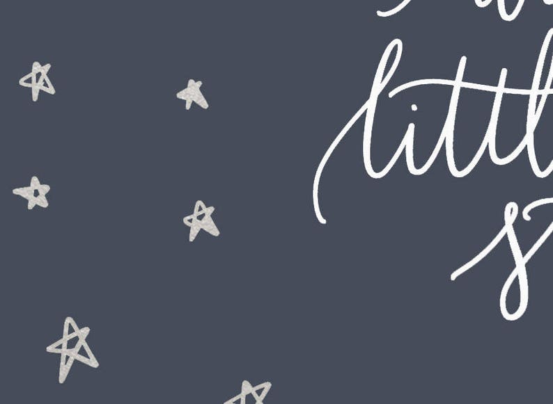 Twinkle Twinkle Little Star Print Nursery Print Navy Blue Nursery Printable Art Hand Lettered Print Kids Room Decor Baby Wall Art