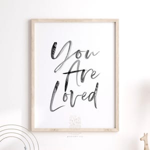 Black and White Love Typography Wall Art: Minimalist Nursery Quote image 6