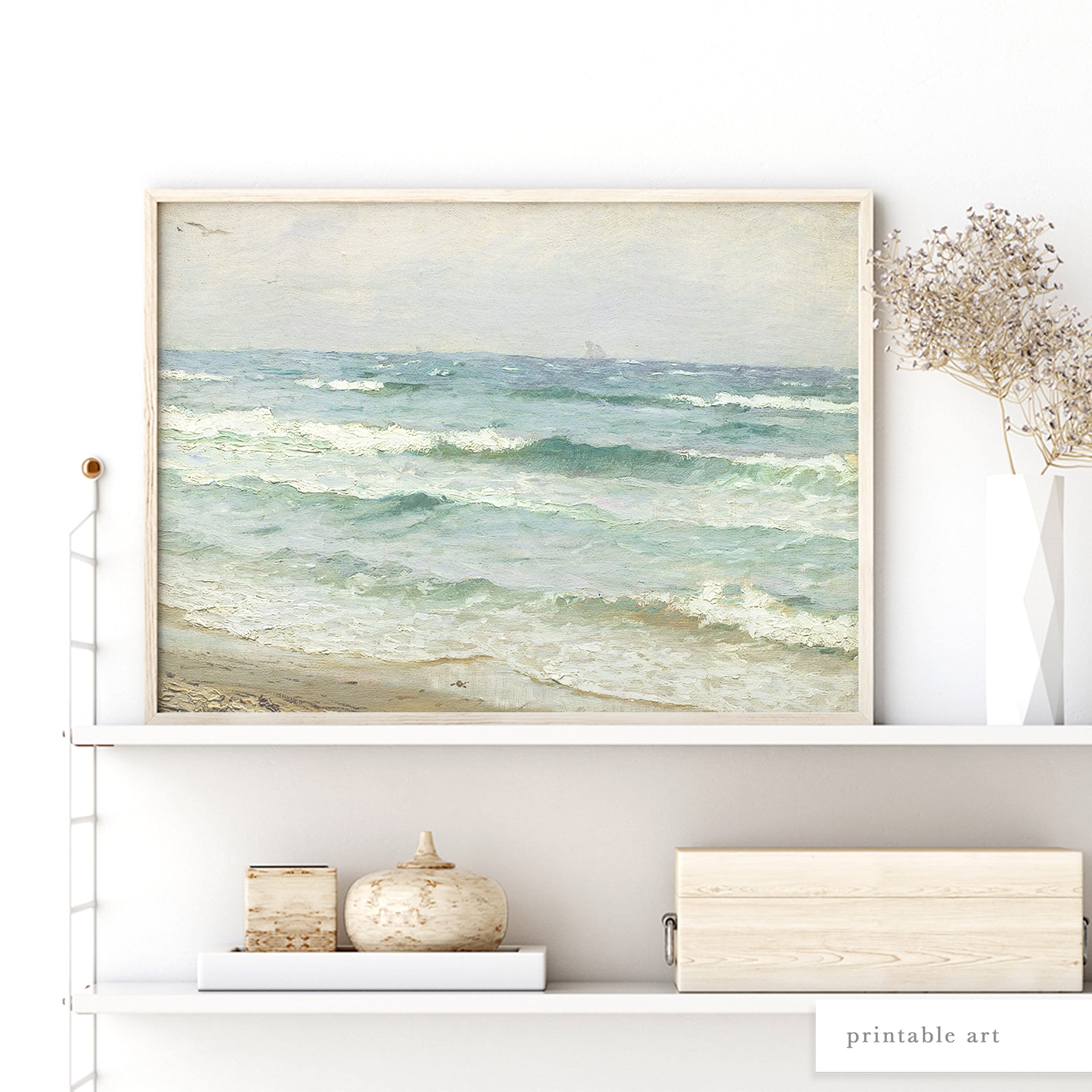 Vintage Ocean Print Vintage Landscape Painting Printable | Etsy