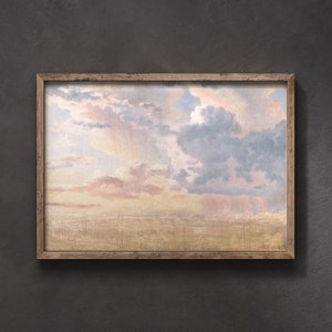 Cloud Painting, Vintage Landscape Print, Printable Wall Art, Vintage Art Print, Vintage Cloud Print, Cloud Oil Painting, Antique Art zdjęcie 6