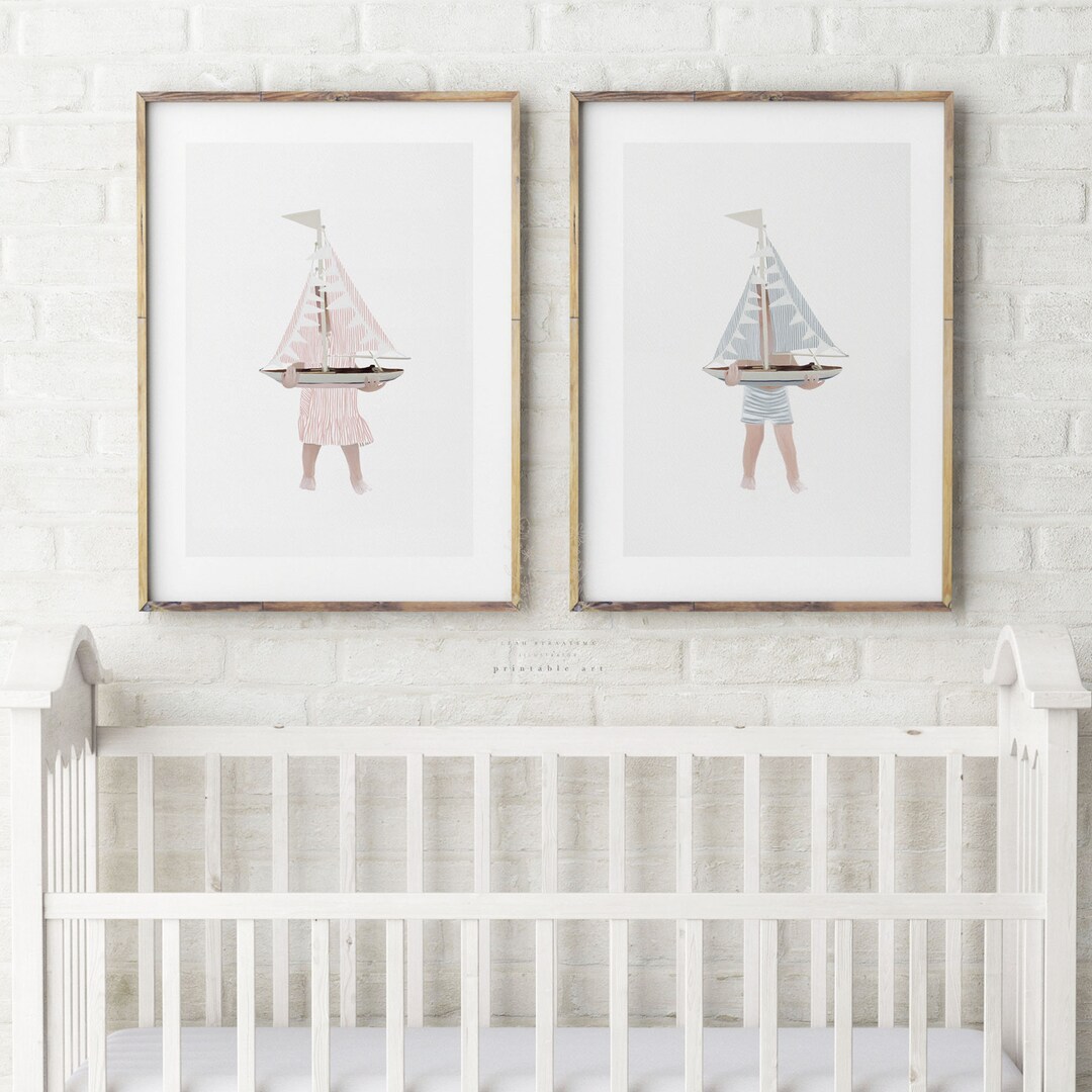 Nautical Nursery Wall Art, Printable Wall Art, Kids Bathroom Wall Art ...