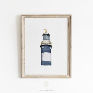 Lighthouse Wall Art, Printable Wall Art, Coastal Decor, Watercolor Lighthouse Art, Nautical Wall Decor, Coastal Painting, Nautical Nursery