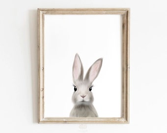 Woodland Rabbit Print, Bunny Print, Printable Art, Nursery Art, Animal Art, Nursery Wall Art, Bunny Wall Art, Baby Animals, Kids Room Decor