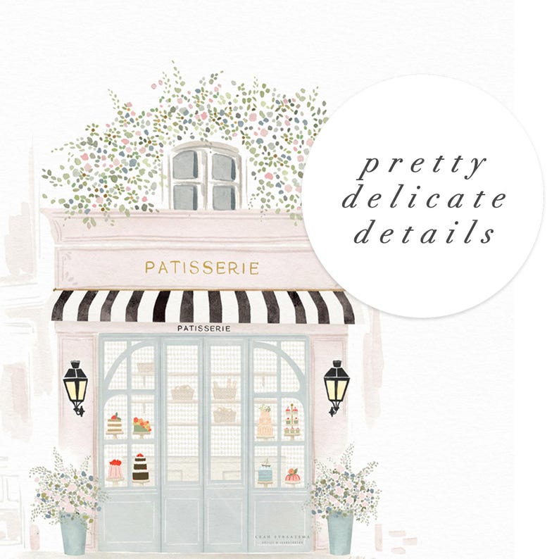 French Bakery Art, Paris Cafe Print, Printable Wall Art, Girls Room Decor, Patisserie Watercolor, Kitchen Wall Art, French Nursery Print image 3