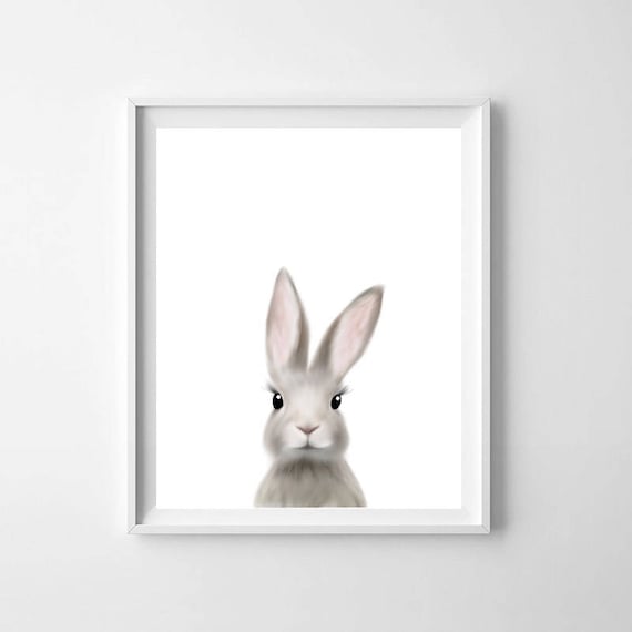 Woodland wall print,Bunny wall print Wall Art Nursery Print,Rabbit print