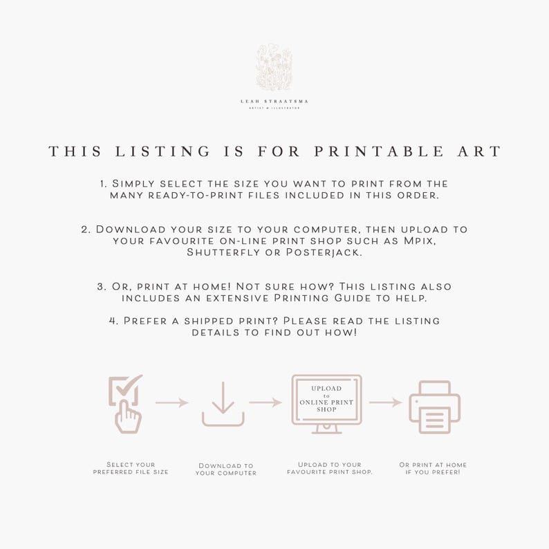 this listing is for printable art