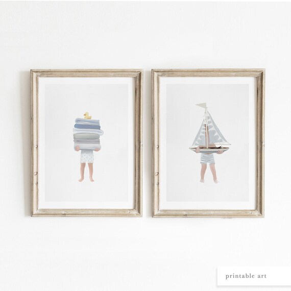 Boys Bathroom Wall Art Printable Wall Art Coastal Bathroom - Etsy