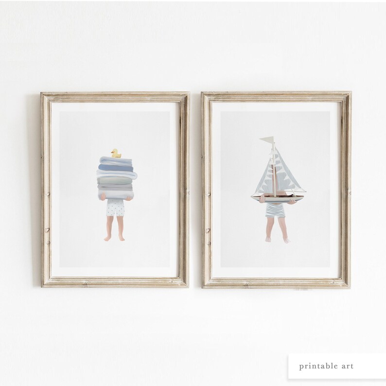 Boys Bathroom Wall Art Printable Wall Art Coastal Bathroom Etsy