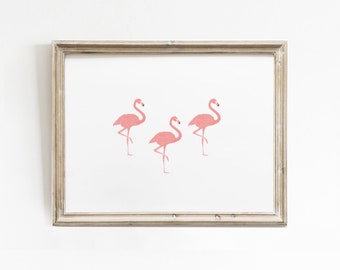 Flamingo Wall Art, Girls Room Art, Printable Wall Art, Tropical Nursery Decor, Flamingo Nursery Decor, Tropical Wall Art, Pink Flamingo Art