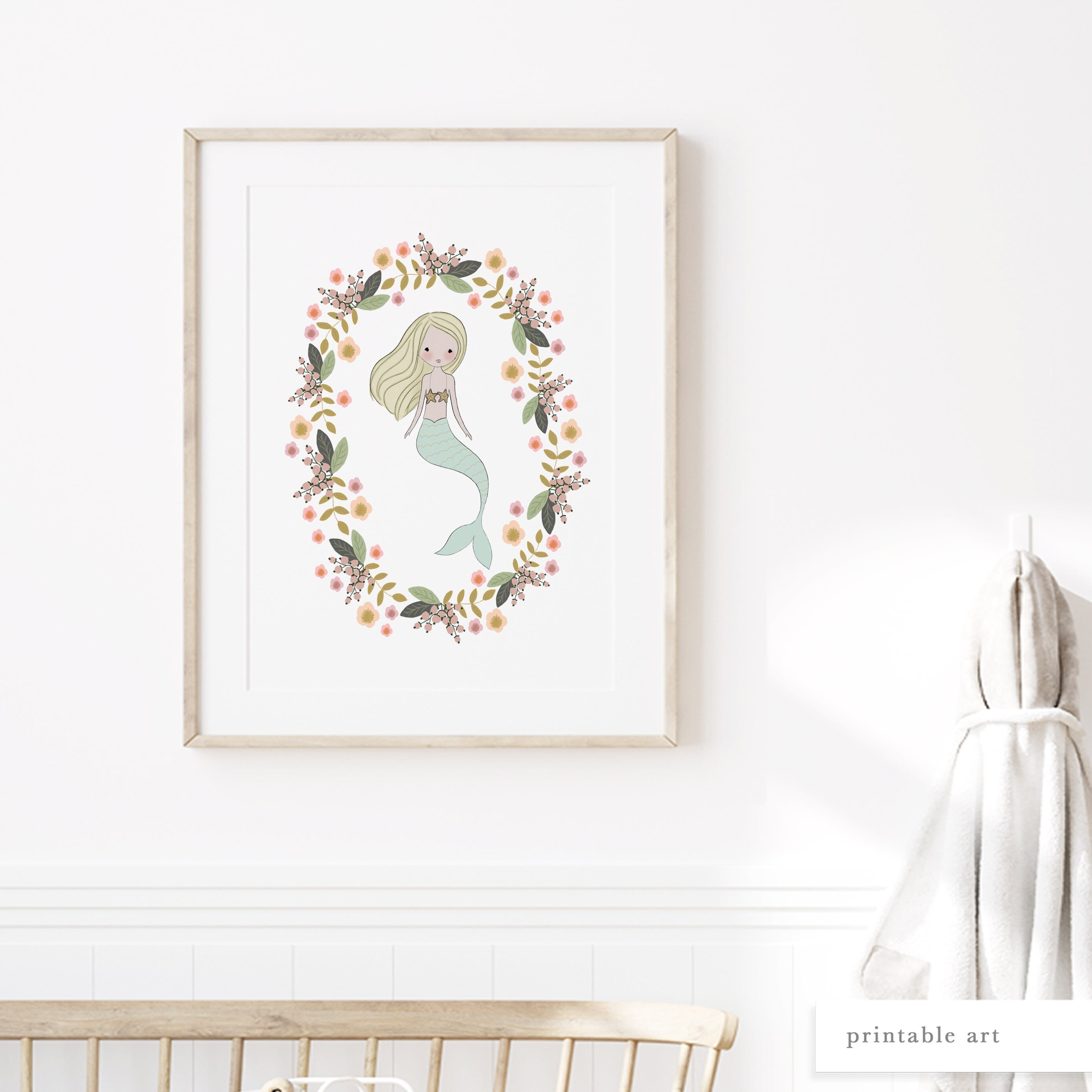 Mermaid Art Print Printable Art Mermaid Print Mermaid Art - Etsy