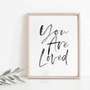 Black and White Love Typography Wall Art: Minimalist Nursery Quote image 4