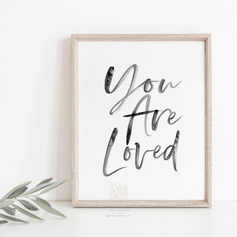 Black and White Love Typography Wall Art: Minimalist Nursery Quote image 4