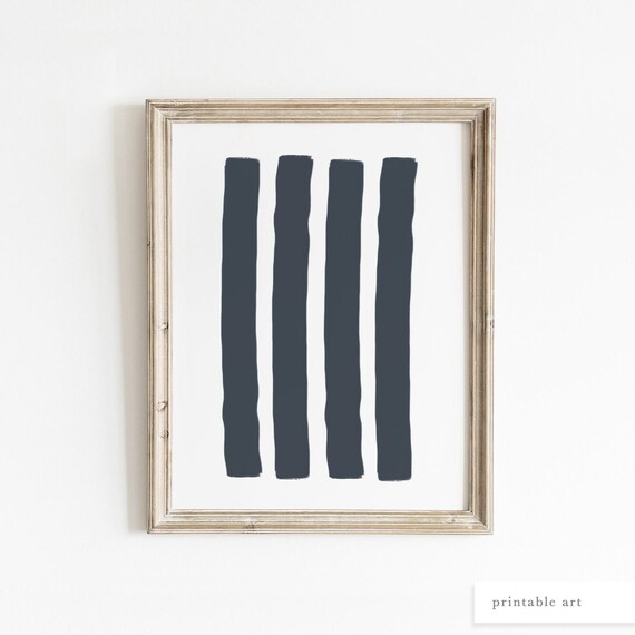 Blue Line Wall Art Printable Wall Art Blue Art Print - Etsy New Zealand