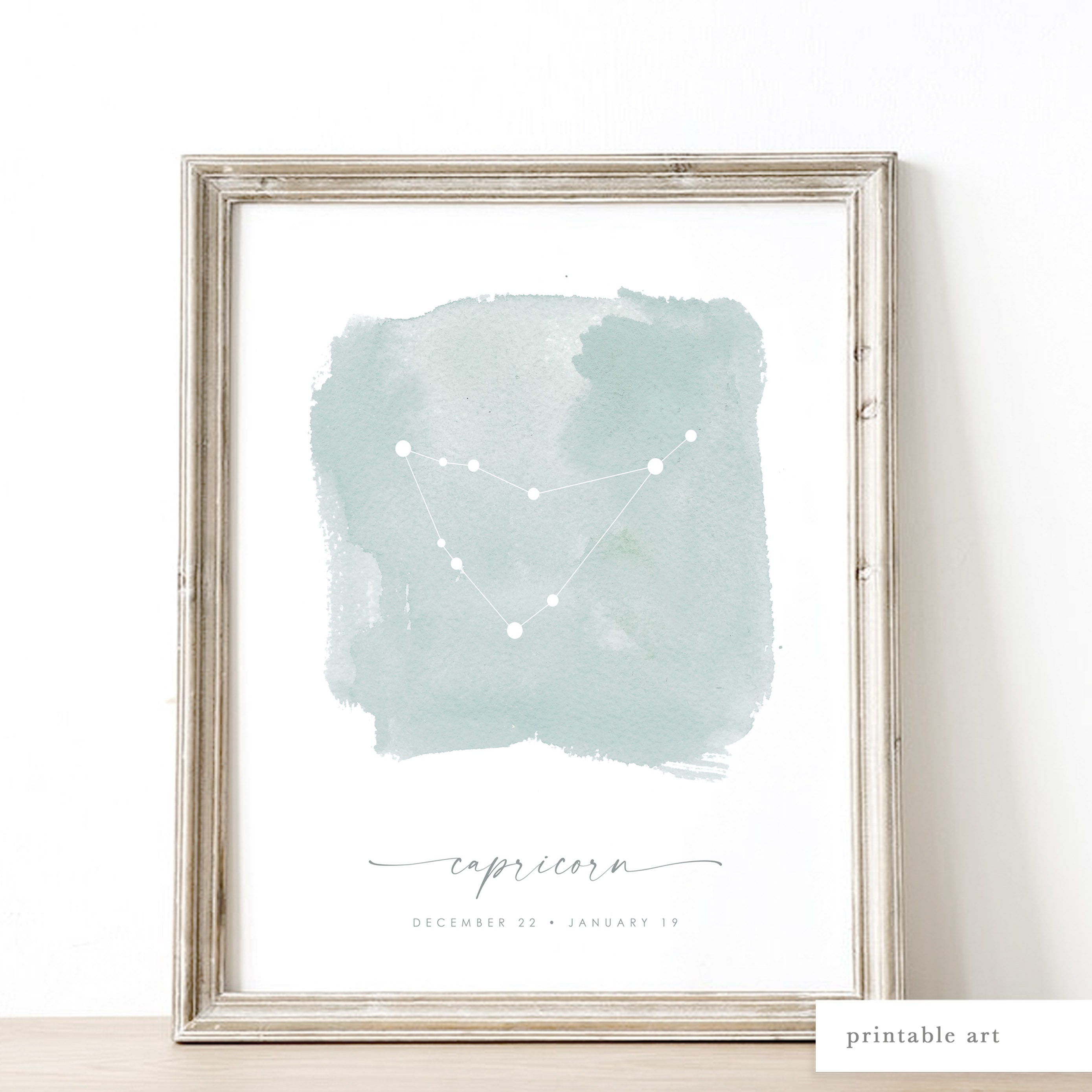 Capricorn Wall Art Printable Wall Art Astrology Art Print Etsy