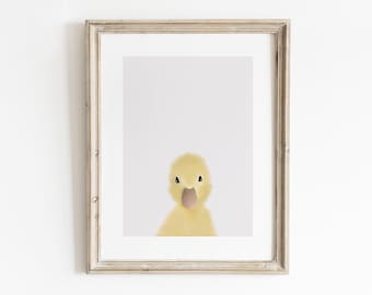 Duck Wall Art, Printable Wall Art, Kids Bathroom Wall Decor, Farm Animal Prints, Baby Animal Nursery, Animal Wall Art, Animal Nursery Prints