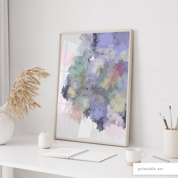 Purple Watercolor Wall Art Printable Wall Art Purple - Etsy