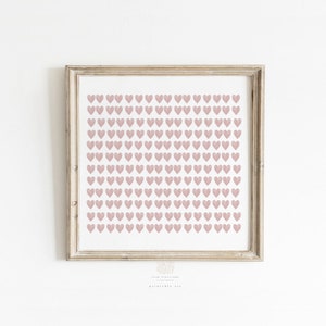 Pink Hearts Print, Watercolor Heart Print, Printable Wall Art, Nursery Wall Art, Blush Pink Wall Art, Watercolour Art Print, Girls Room Art