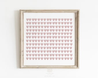 Pink Watercolor Heart Print: Minimalist Love Wall Art (Digital Download)