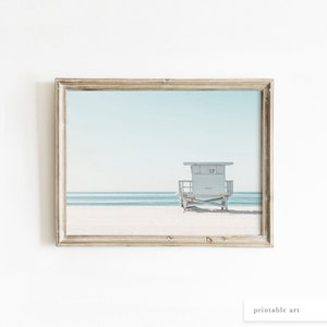 Beach Hut Print, Beach Wall Art, Printable Wall Art, Coastal Wall Decor, Coastal Wall Art, Minimal Beach Print, Neutral Decor, Nautical Art