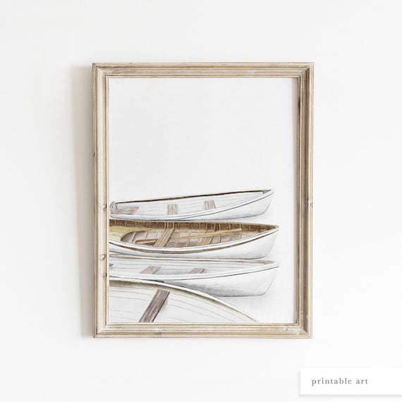 Nautical Boat Art Printable Wall Art Watercolour Nautical - Etsy