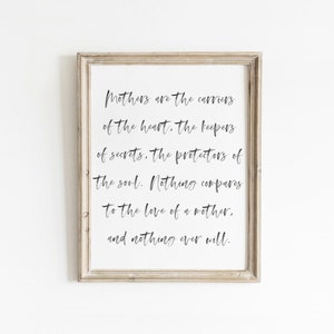 Regalo del día de la madre, regalo de la madre de la hija, arte de pared imprimible, cita del día de la madre, arte de cita en acuarela, arte de pared con cita, arte de pared minimalista,