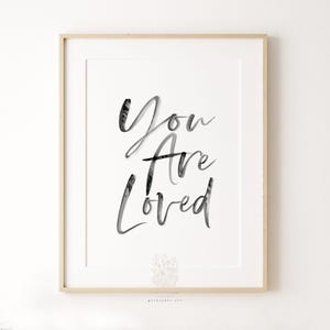 Black and White Love Typography Wall Art: Minimalist Nursery Quote image 3