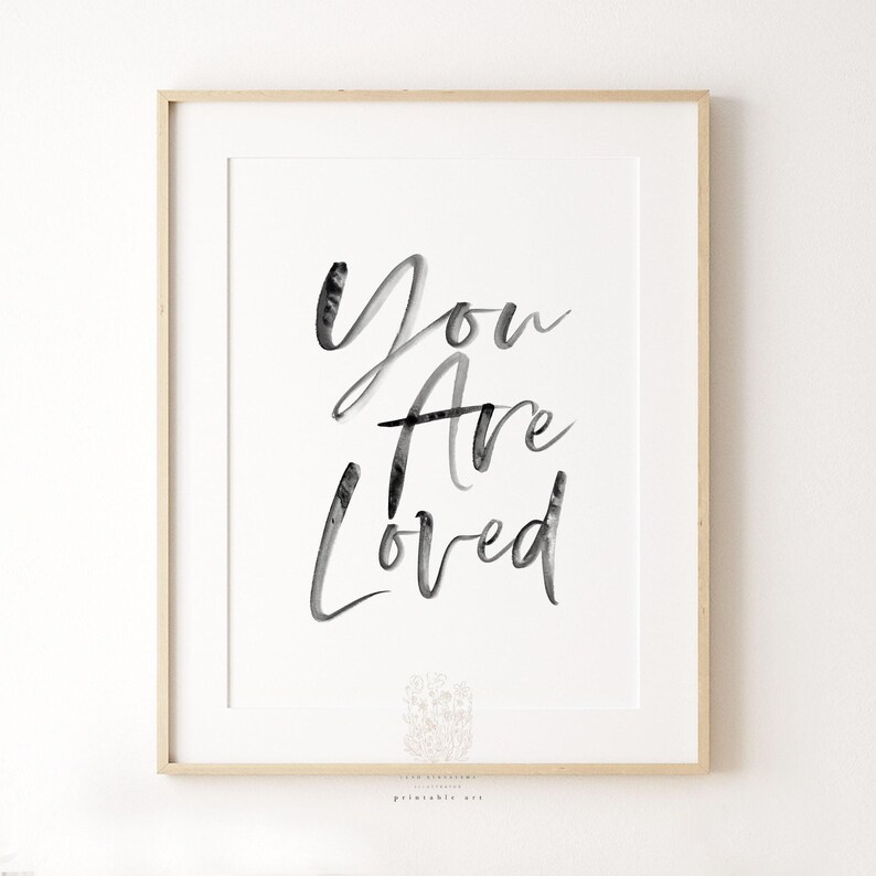 Black and White Love Typography Wall Art: Minimalist Nursery Quote image 3