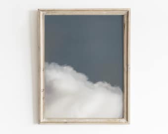 Cloud Wall Art, Printable Wall Art, Moody Sky Print, Celestial Nursery Art, Blue Sky Decor, Boys Room Wall Art, Bedroom Cloud Print