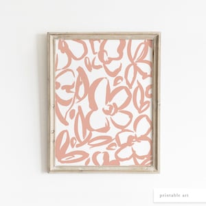 Abstract Floral Wall Art, Floral Wall Art, Printable Wall Art, Pink Abstract Wall Art, Floral Decor, Pink Wall Art, Peony Abstract Art