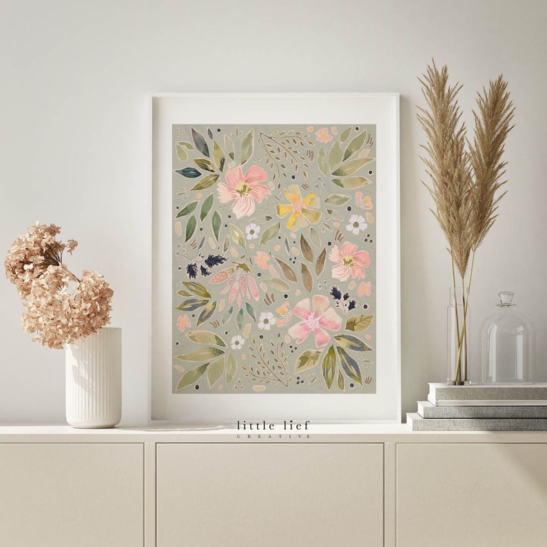 Botanical Wall Art, Floral Wall Art, Printable Wall Art, Floral ...