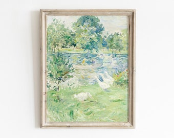 Vintage Landschaftsbild, Druckbare Wandkunst, Druckbare Wandkunst, Antike Landschaftsmalerei, Druckbare Wandkunst, Vintage Baumkunst, Vintage Naturdruck