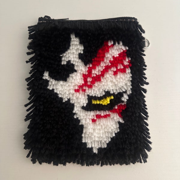 Ichigo Bankai Mask, Bleach Anime, Latch Hook Zipper Bag, Pencil Bag, Coin Purse, Handbag, Pouch with Adjustable Strap