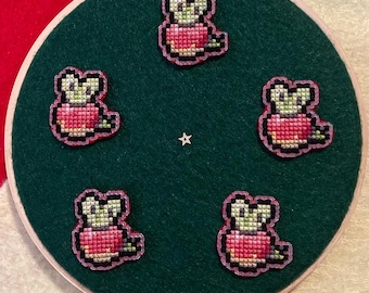Cross Stitch Applin Pin from Pokemon