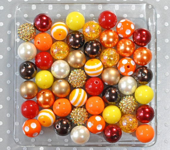 50pcs Bubblegum Beads, Cow Beads Bubblegum Beads 20mm Bulk, Focal Beads 20mm Beads Bubble Beads Round Beads for Jewelry Making Jumbo Beads Chunky