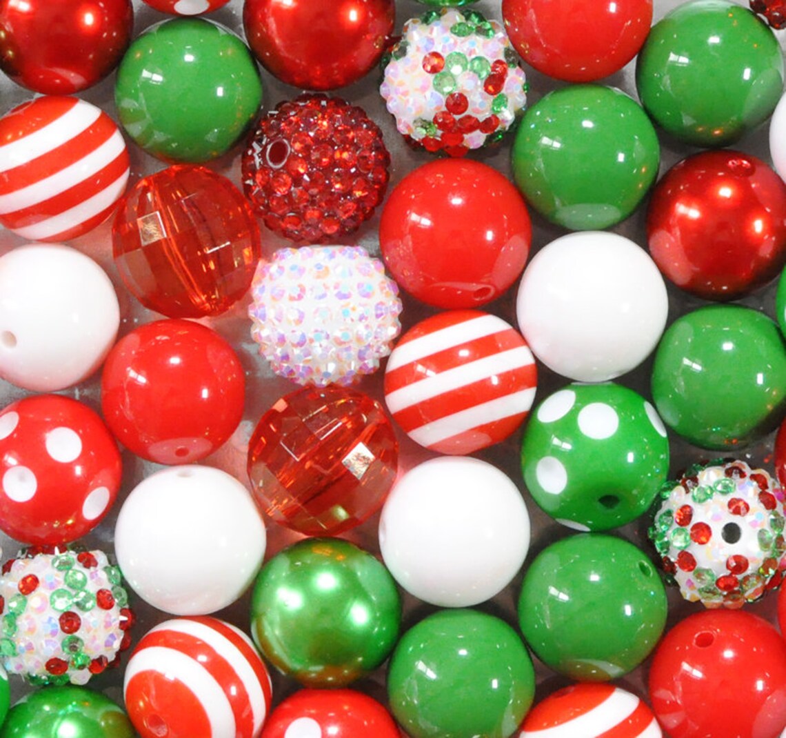 20mm Christmas beads Bubblegum beads in bulk wholesale Red Etsy