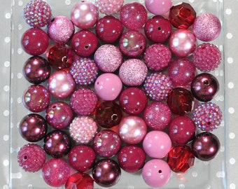 Burgundy Blast bubblegum beads mix, Chunky beads, Bubble gum beads, Bubblegum beads wholesale bulk, 20mm beads, Dark red burgundy beads