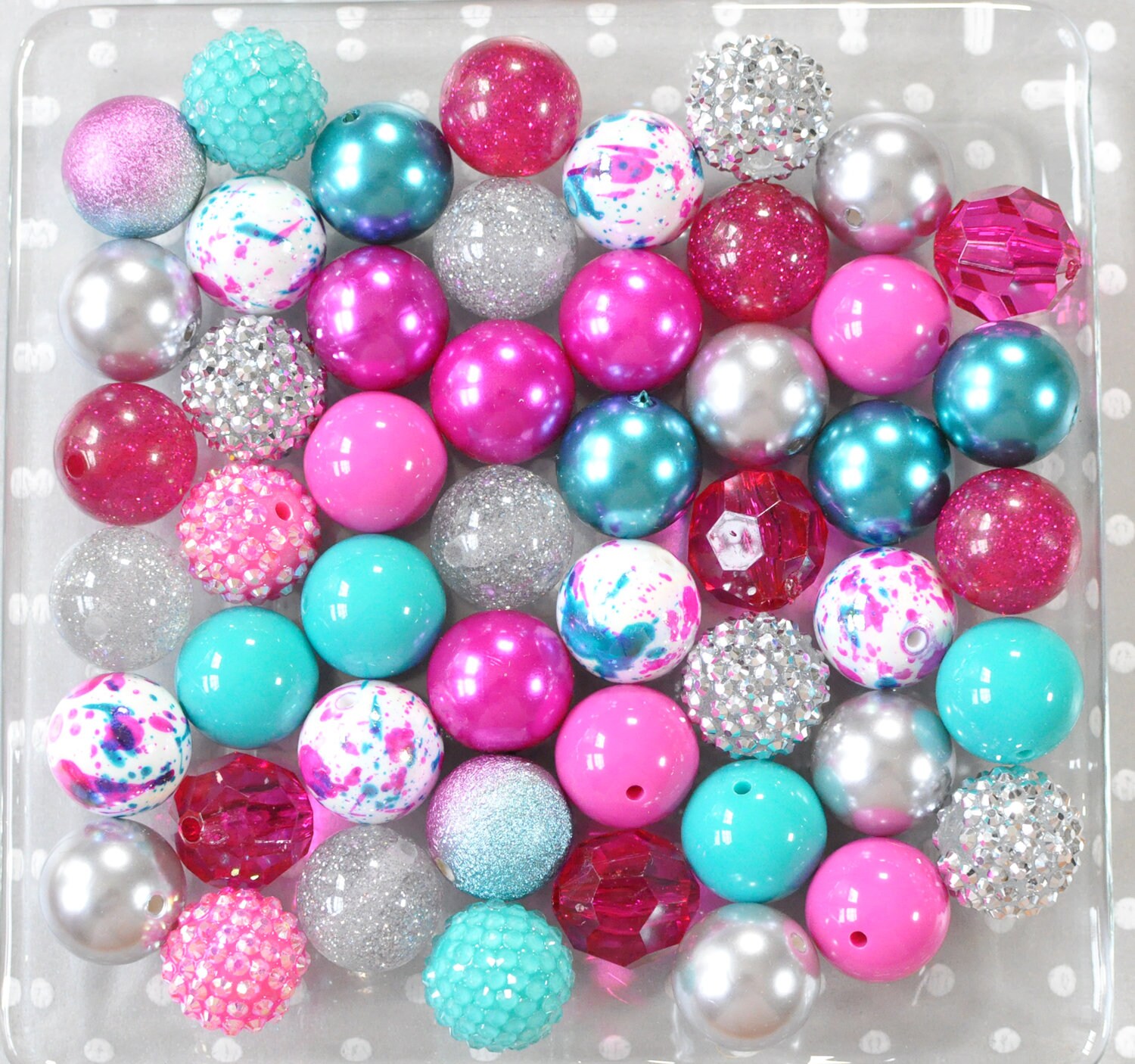 Galaxy Splatter bubblegum beads mix, Chunky beads, Bubble gum beads, …