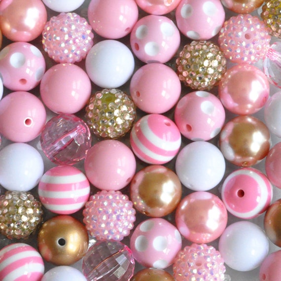 12Ct. 20mm Bubblegum Assorted Bubblegum Beads, Bulk Chunky Necklace Be –  Beadstobows