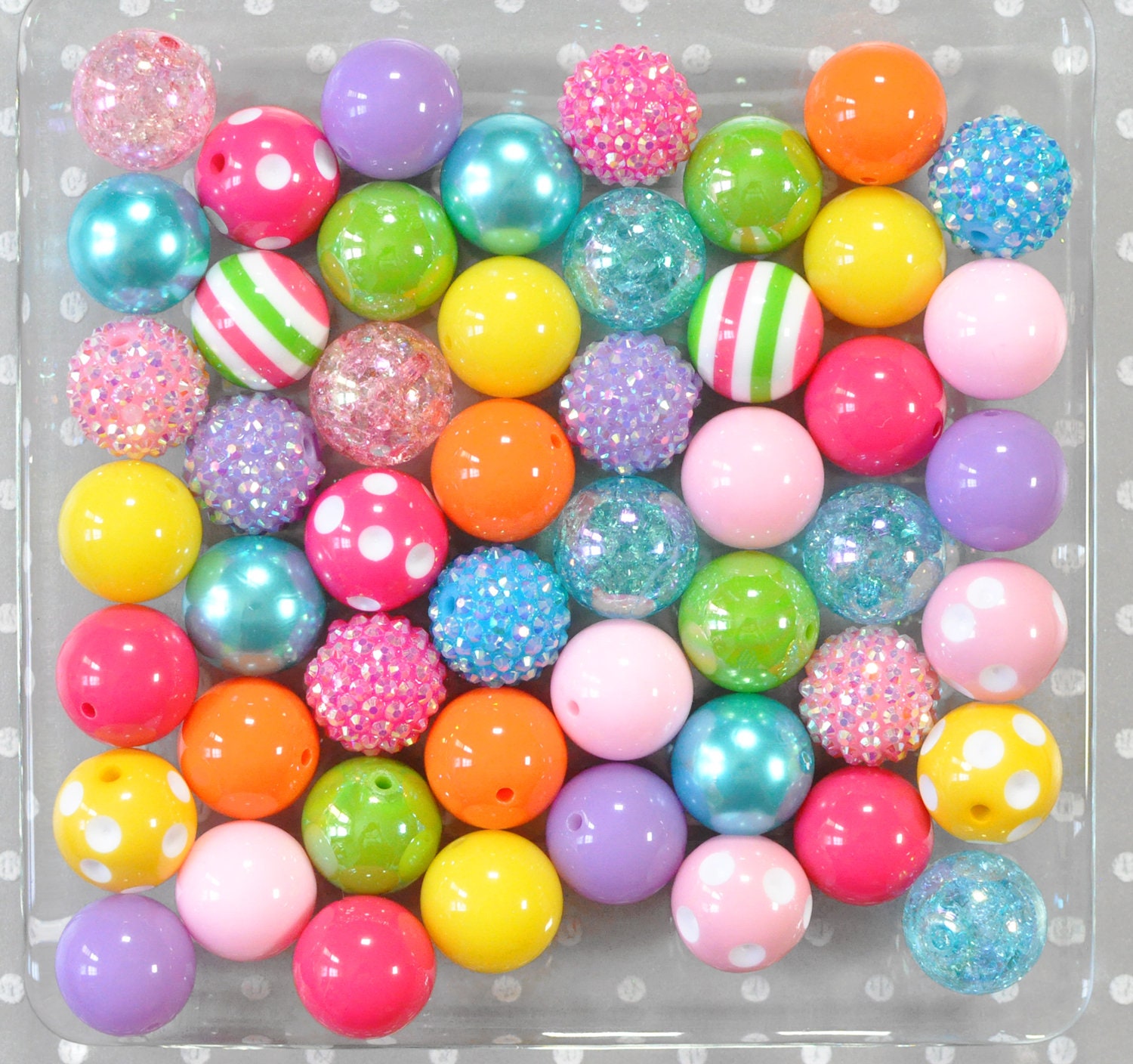 12Ct. 20mm Bubblegum Assorted Bubblegum Beads, Bulk Chunky Necklace Be –  Beadstobows