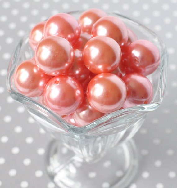 12mm Coral rose solid bubblegum beads