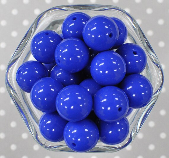 20mm Royal Blue Bubblegum Beads, Blue Acrylic Chunky Bubble Gum