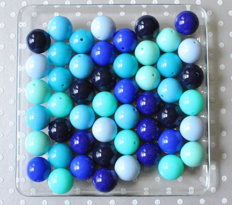 20mm Solids chunky bead variety mix, 250 piece Bubblegum bead bulk wholesale kit, Pink, Red, Orange, Yellow, Green, Blue, Aqua, Purple beads image 5