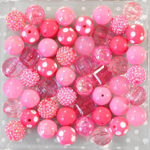 20mm beads Hot Pink Beads Variety Pack, Bubblegum beads wholesale, Chunky beads, Bubble gum beads, Beads in Bulk, Dark pink bead mix