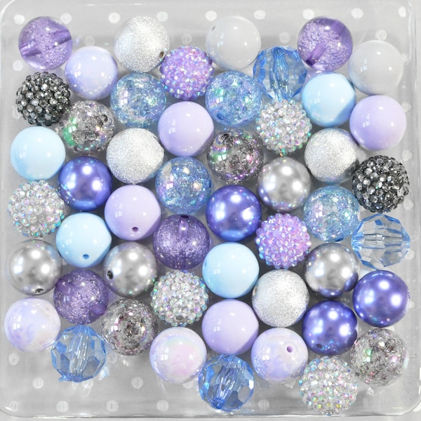 Winter Nights 20mm Bubblegum beads, Bubblegum beads wholesale, Chunky beads, Bubble gum beads, bubblegum bead mix bulk