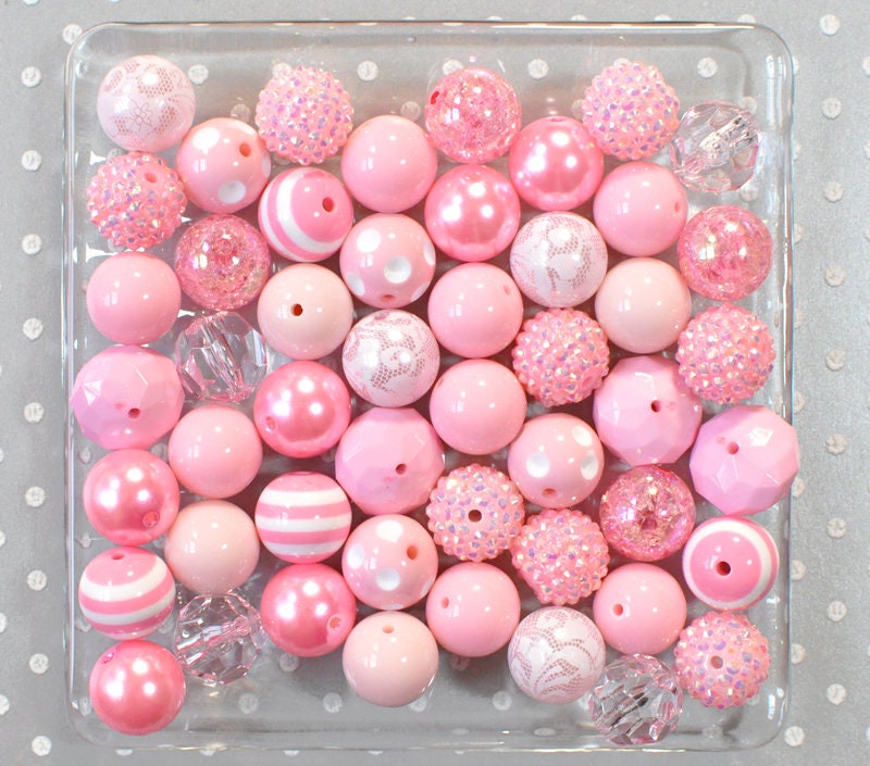 20mm Beads Pink Beads Variety Pack Bubblegum Beads Etsy