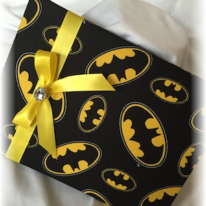 Black and Yellow Wedding Guest Book, Superhero Wedding, Comic Themed Guest Book