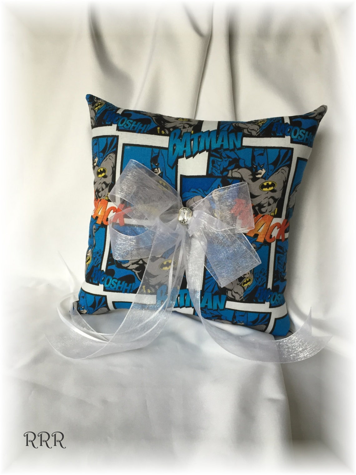 Batman Wedding Ring Pillow Superhero Wedding Pillow Navy Etsy